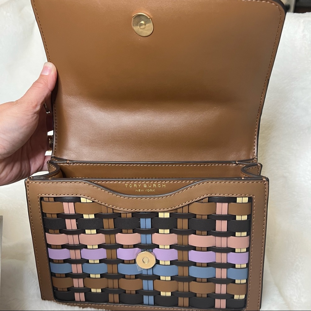 ⚠️ SOLD ⚠️NWT Tory Burch Britten Woven Small Adjustable Shoulder Bag - Picture 6 of 13